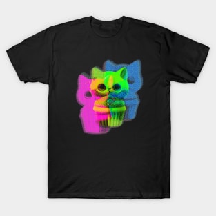 Risograph Cupcake Kitten T-Shirt